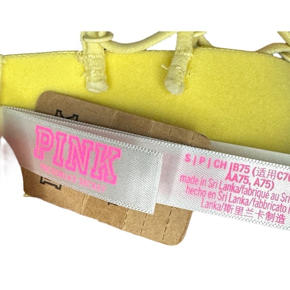 PINK Victoria's Secret Yellow Lace Bra Intimates Size Small - Picture 4 of 7